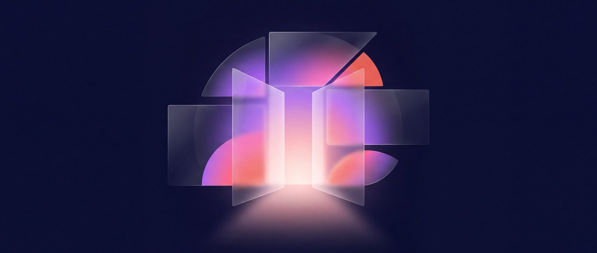 [PROMPT GÉNÉRATION IMAGE] Illustration abstraite glossy nocturne, style glassmorphism, fond sombre profond, sans texte ni logo. Palette précise : violet #A855F7, rose #F472B6, coral #E05537 en accent. Composition : un point de convergence lumineux au centre, façon porte de lumière qui s'ouvre, symbolisant l'aboutissement et l'action finale. Format large bandeau 21:9, haute résolution, faible contraste pour rester discret en arrière-plan du texte.